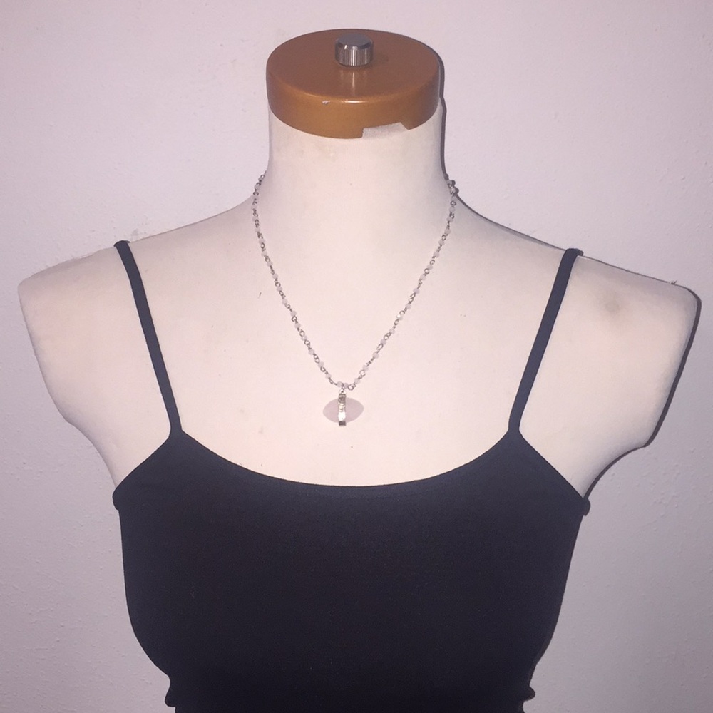 Canvas pink beaded gold chain necklace choker